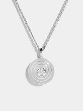 Charger l'image dans la galerie, Collier Via Rond pavé or blanc - 1ct diamant rond
